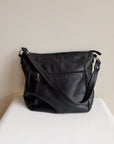 Black Pebbled Leather Shoulder Bag