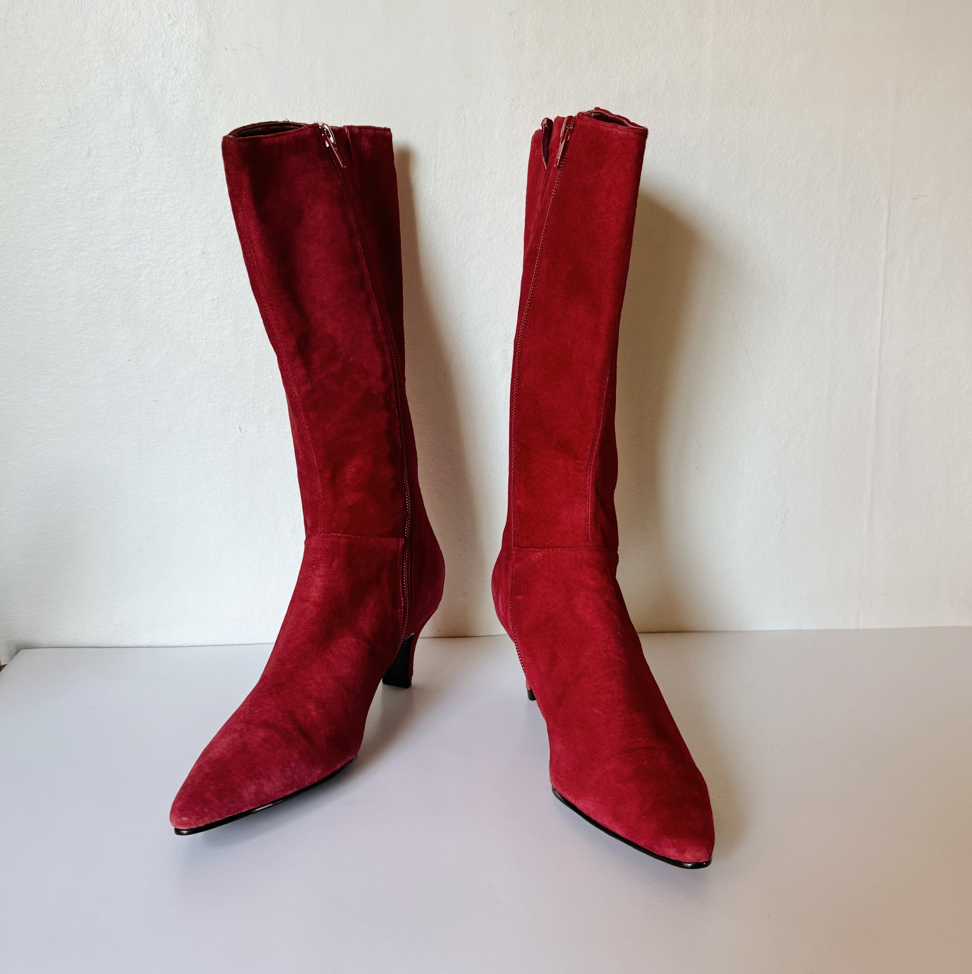 Scarlett Suede Pointed Mid-Calf Boots | Size 7 - Hey Jude