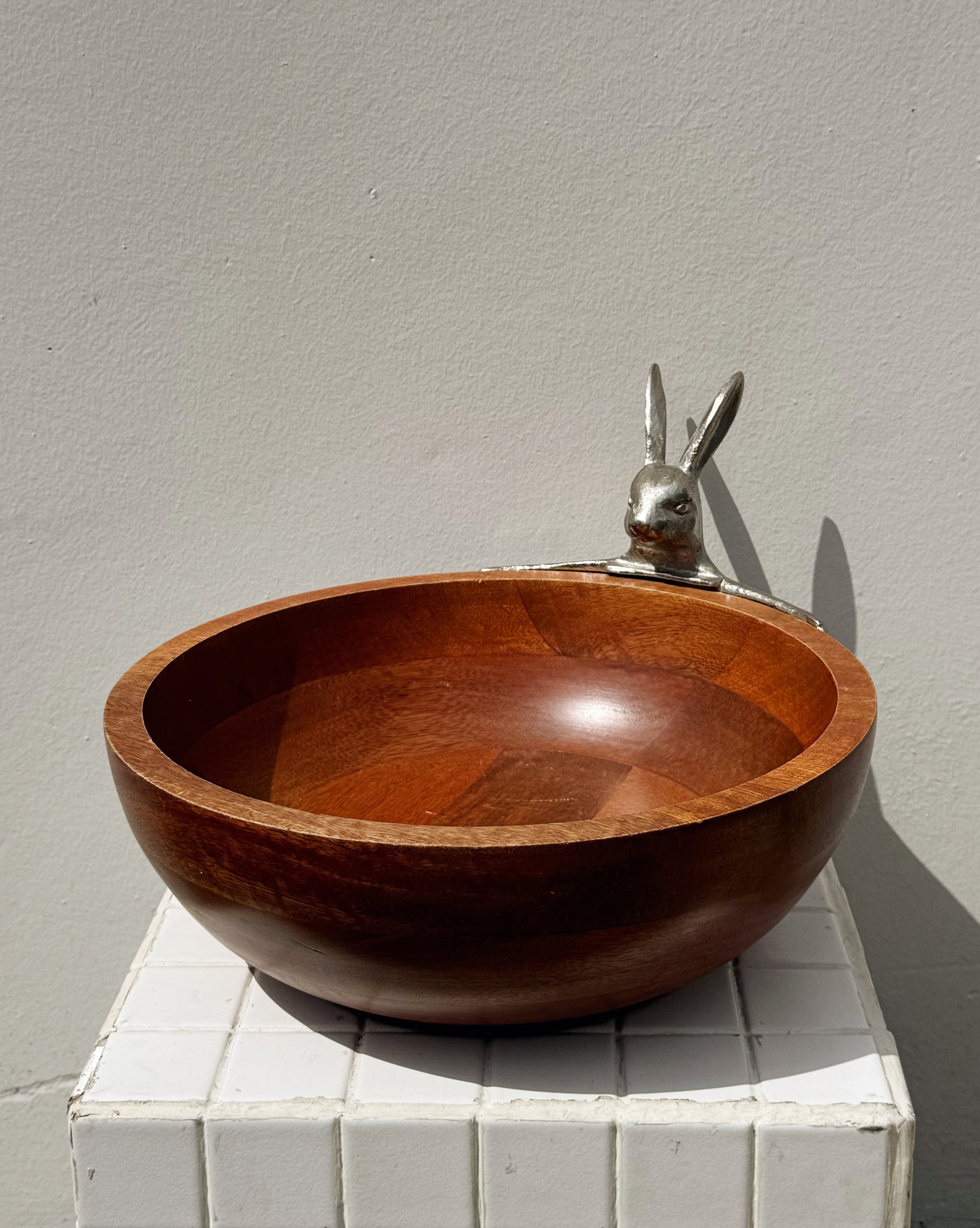 Wooden Bowl with Chrome Hare - Hey Jude