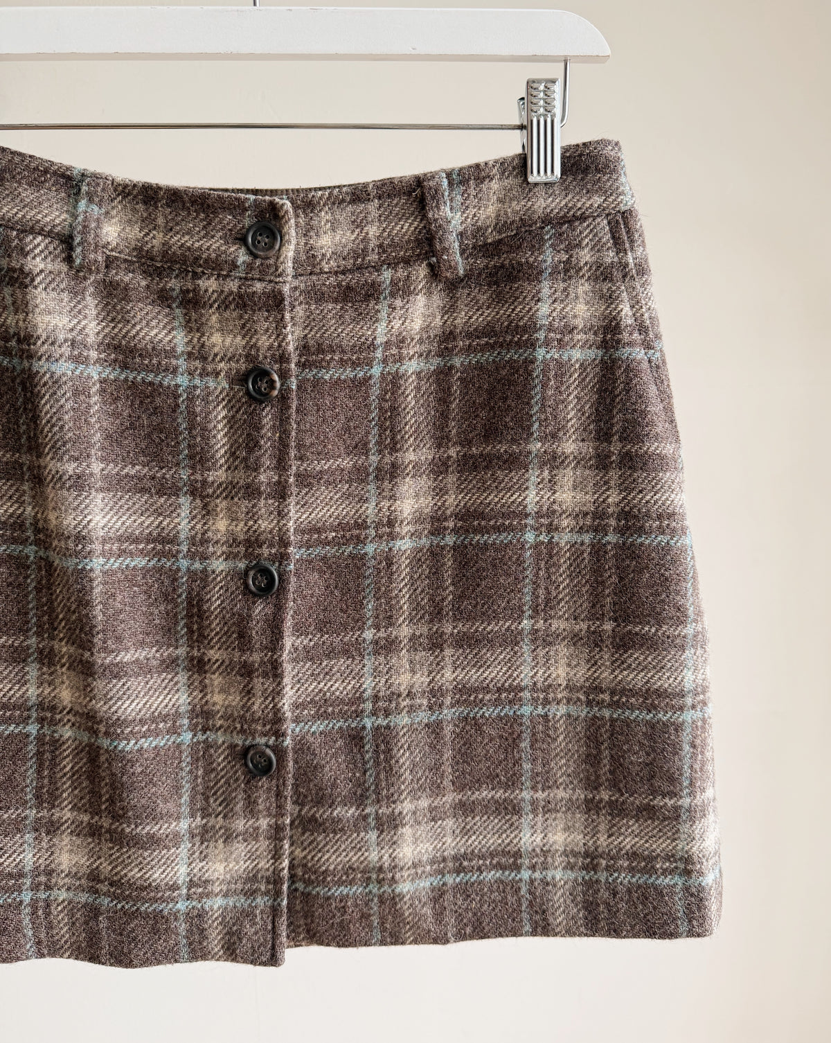 Brown Plaid Button Front Mini Skirt - Hey Jude