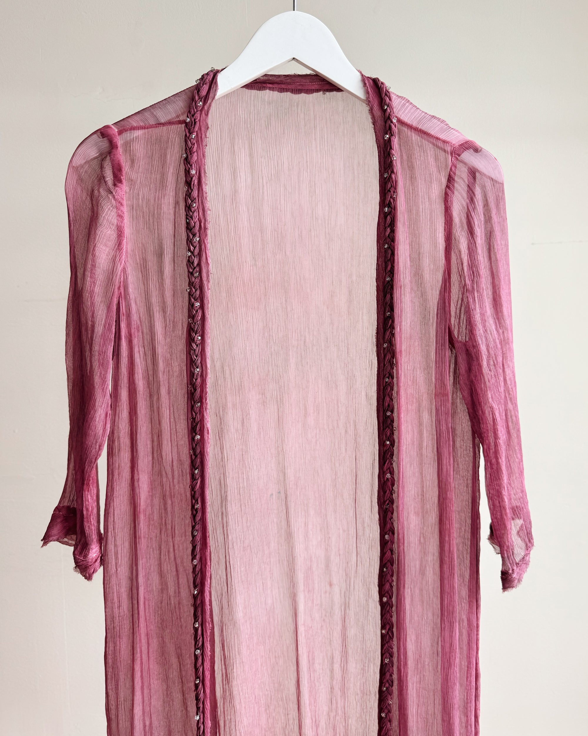Berry Silk Crepe Duster