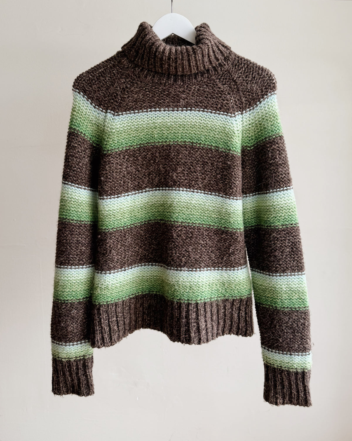 Coffee Alpaca Ombre Striped Turtleneck - Hey Jude