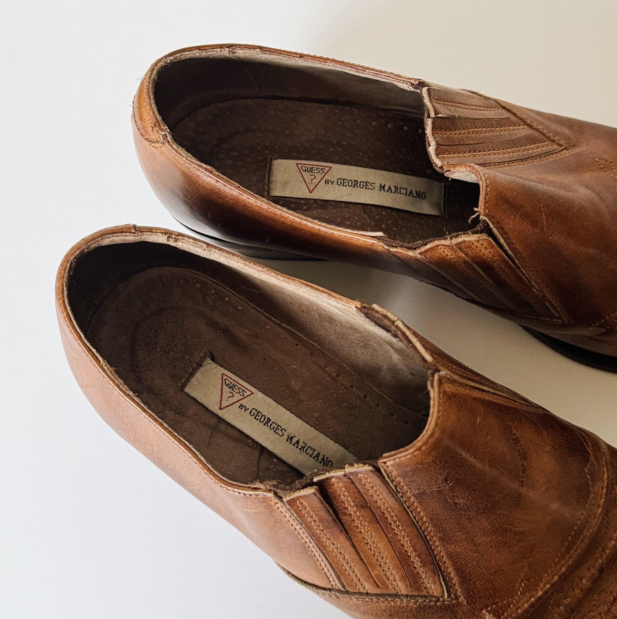 Cognac Leather Western Ankle Boots | Size 9 - Hey Jude