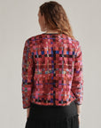 Fuchsia Tonal Silk Patchwork Jacket