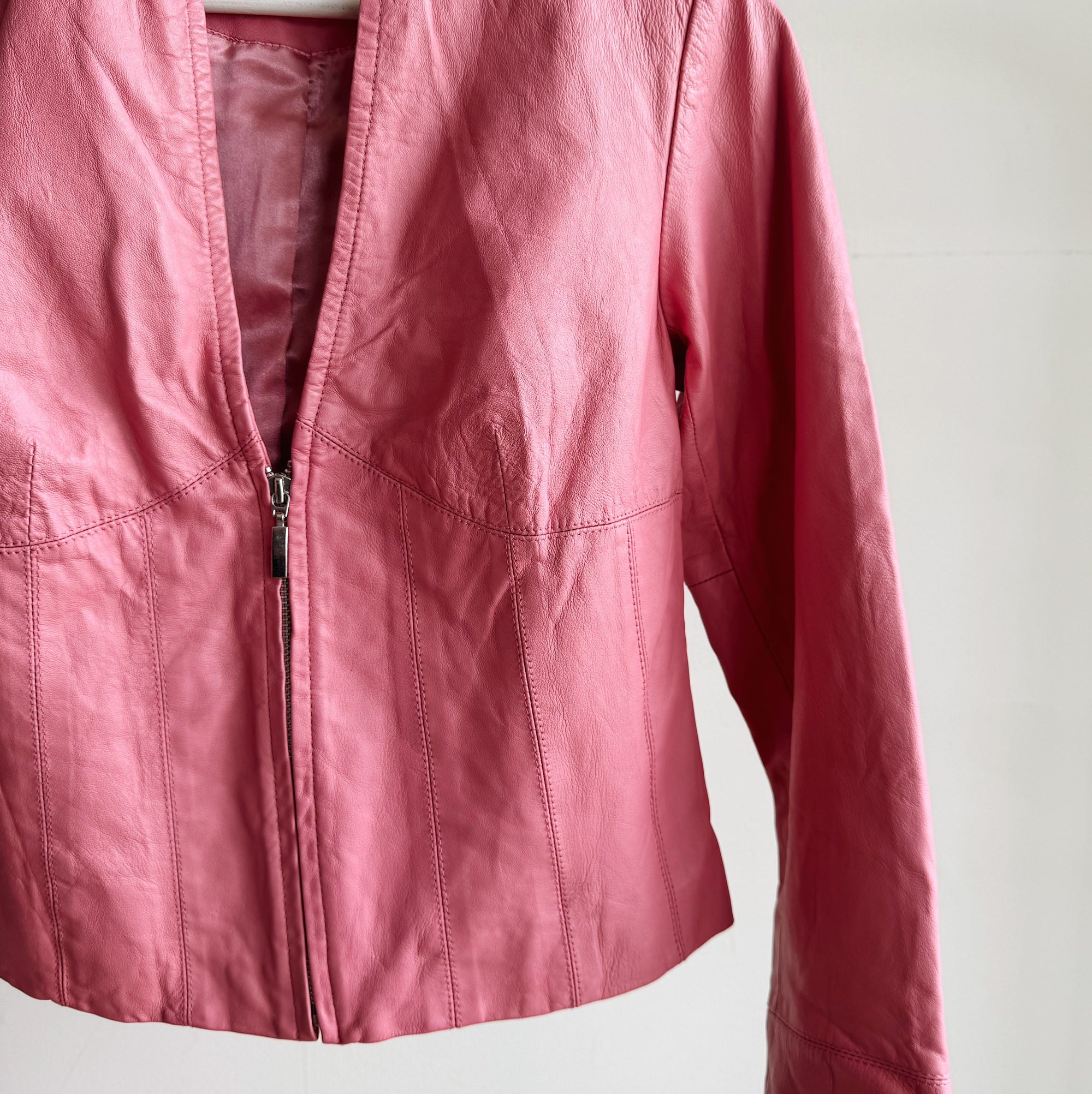 Hibiscus Half Zip Leather Jacket - Hey Jude