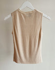 Pecan Cut Out Ribbed Tank