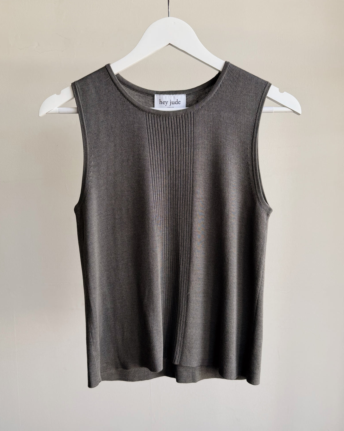 Charcoal Silk Knit Tank