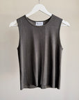 Charcoal Silk Knit Tank