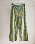 Lime Plaid Straight Leg Trousers