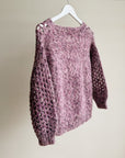 Plum Knit V-Neck Pullover