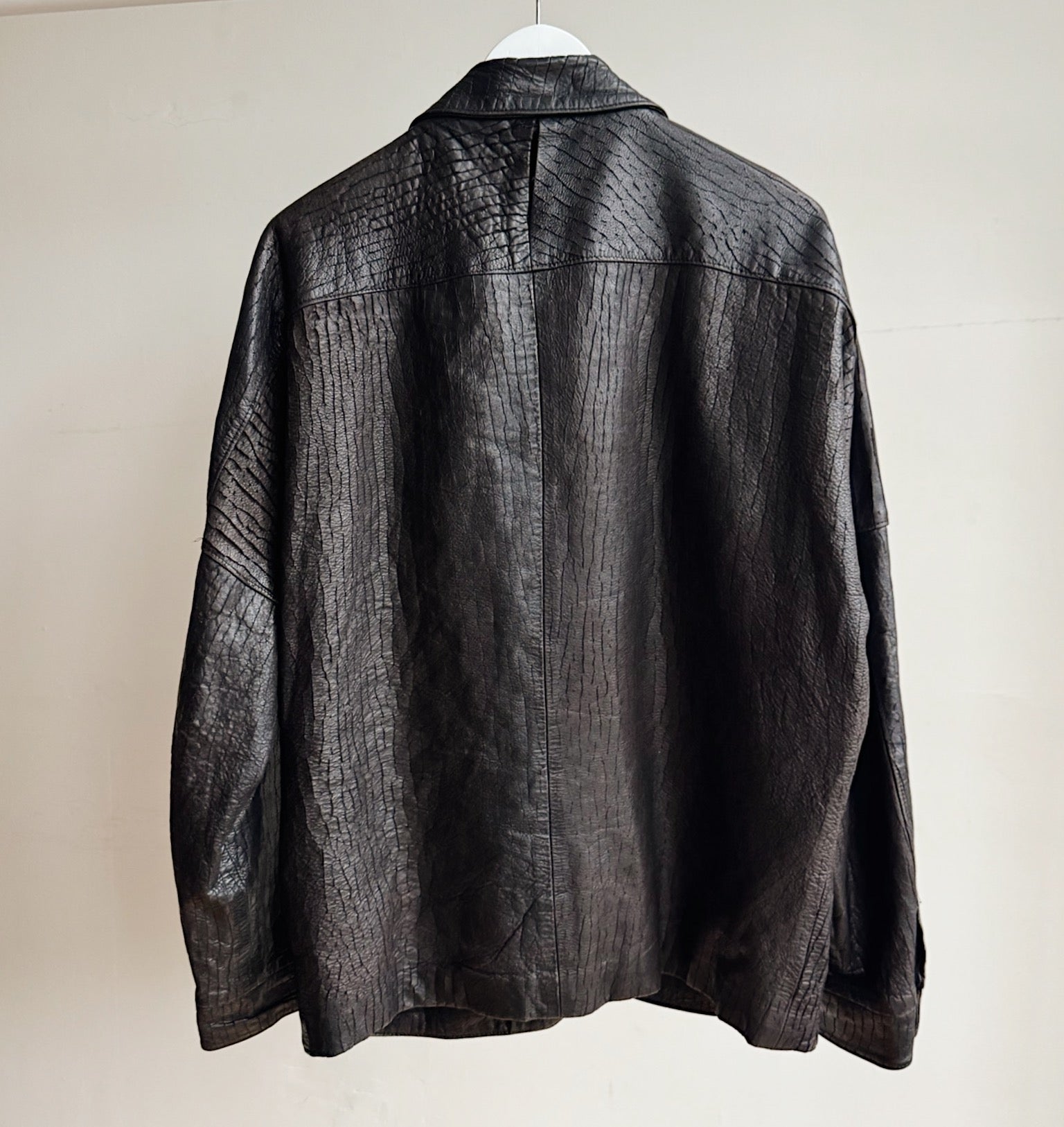 Carbon Embossed Leather Blazer Jacket - Hey Jude