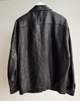 Carbon Embossed Leather Blazer Jacket - Hey Jude