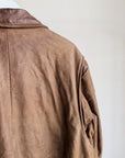 Chocolate Leather Bomber Jacket