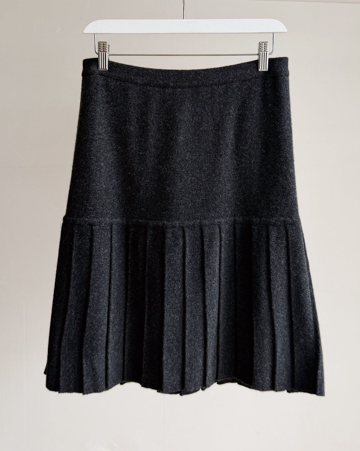 Charcoal Wool Pleated Skirt - Hey Jude