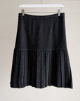 Charcoal Wool Pleated Skirt - Hey Jude