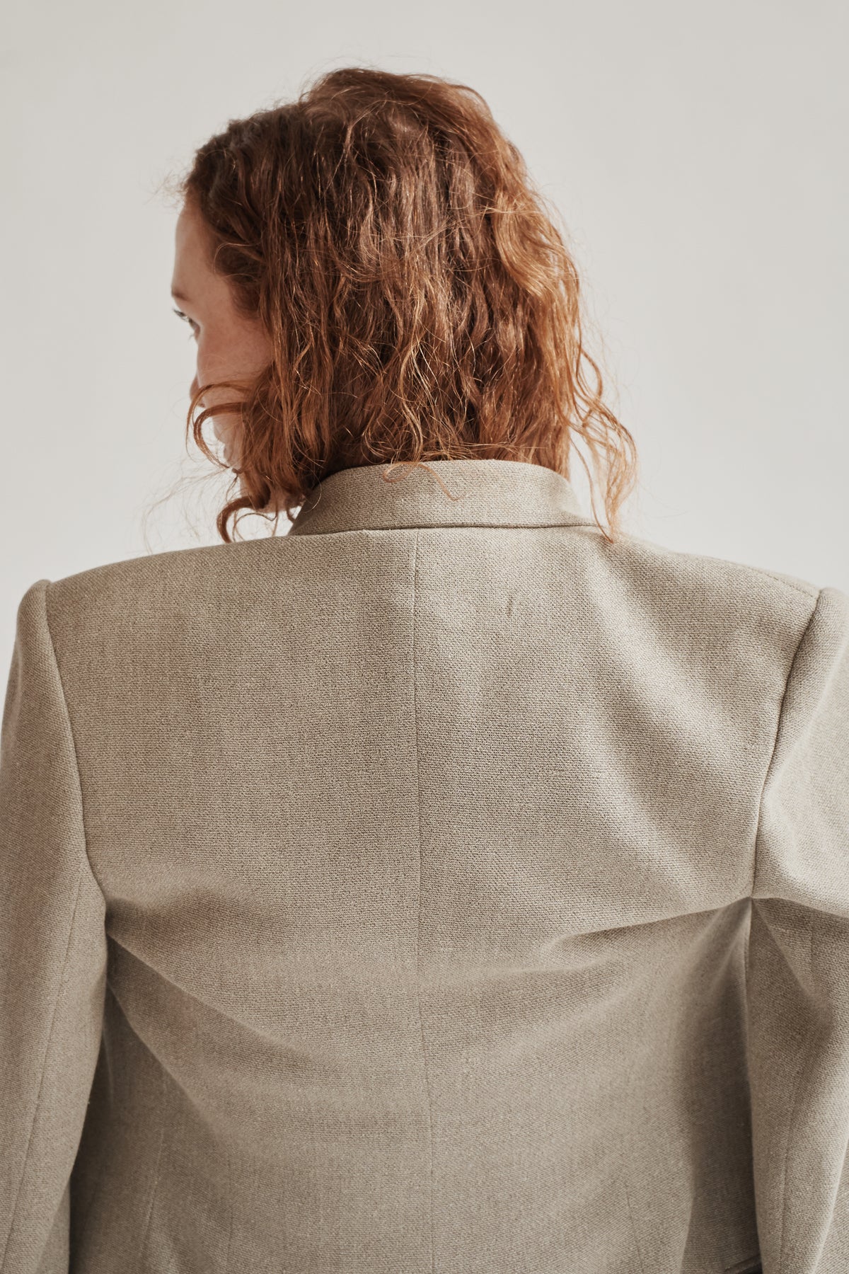 Stone Wool + Silk Double Breasted Blazer