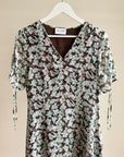 Sky Blue Floral Bias Cut Silk Dress - Hey Jude
