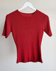 Ruby Silk Ribbed Knit Top