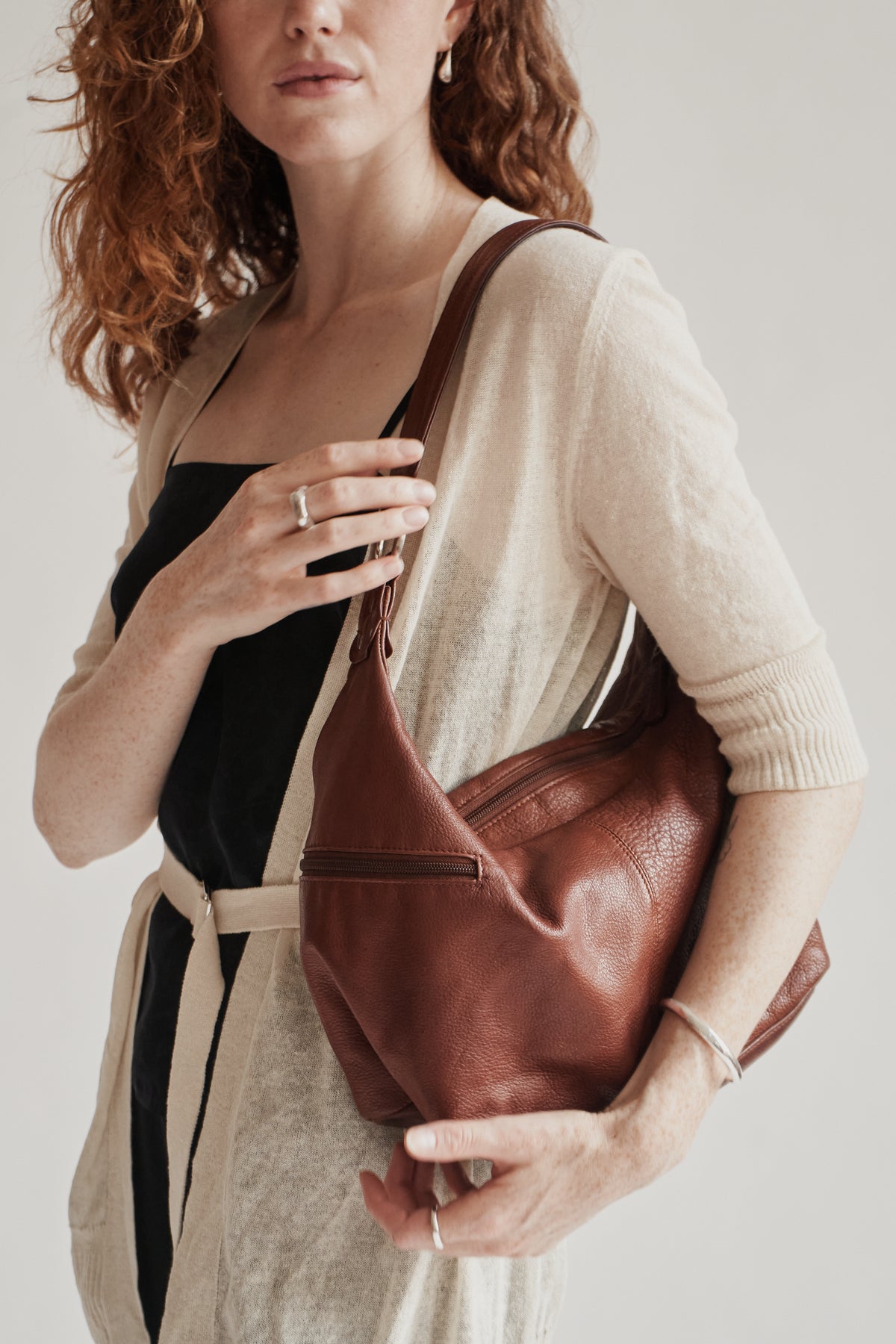 Auburn Leather Hobo Bag