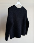 Black Fuzzy Cocoon Knit Sweater