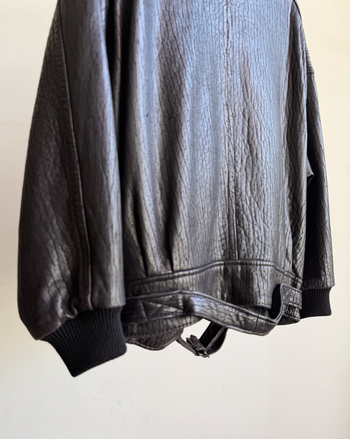 Carbon Textured Leather Bomber - Hey Jude