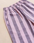 TBCo - Cotton Trousers in Pink & Burgundy Stripe: M - Hey Jude