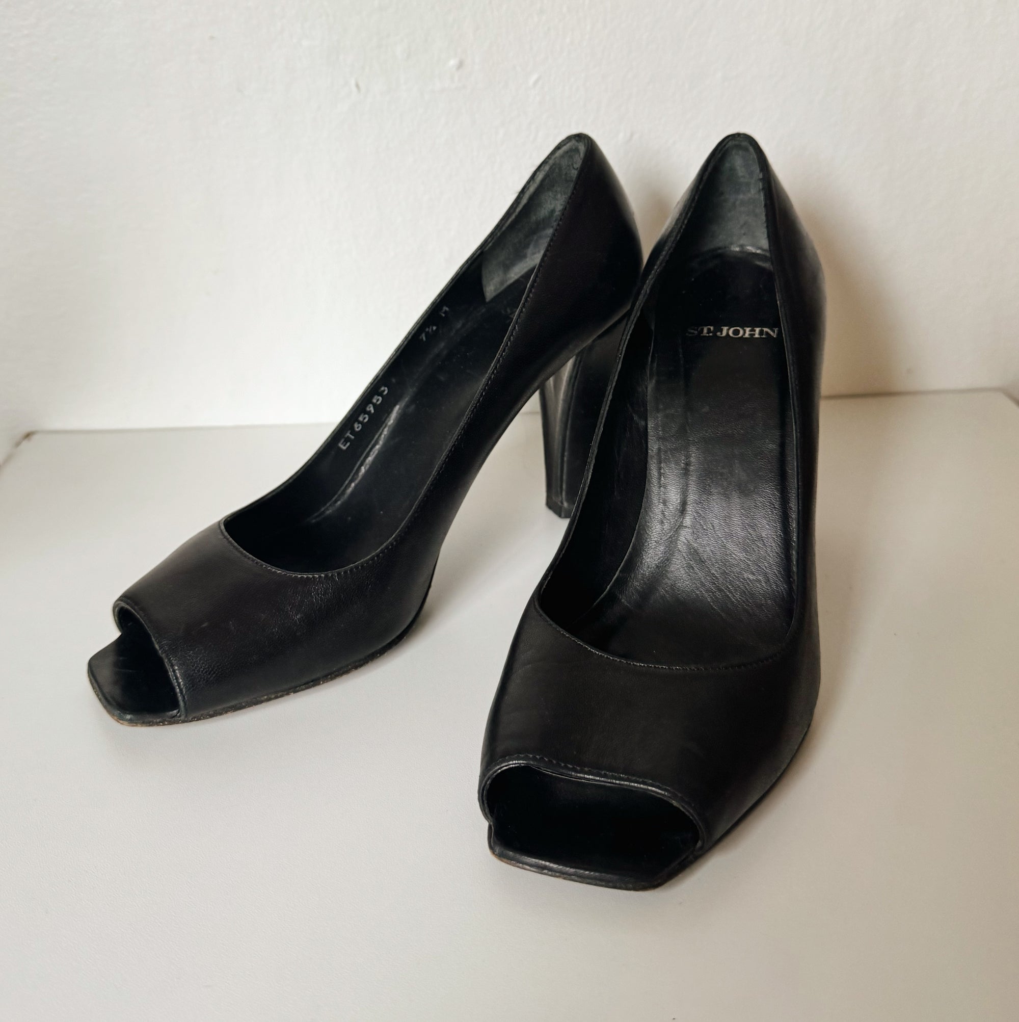 St John Black Peep Toe Pumps - Hey Jude