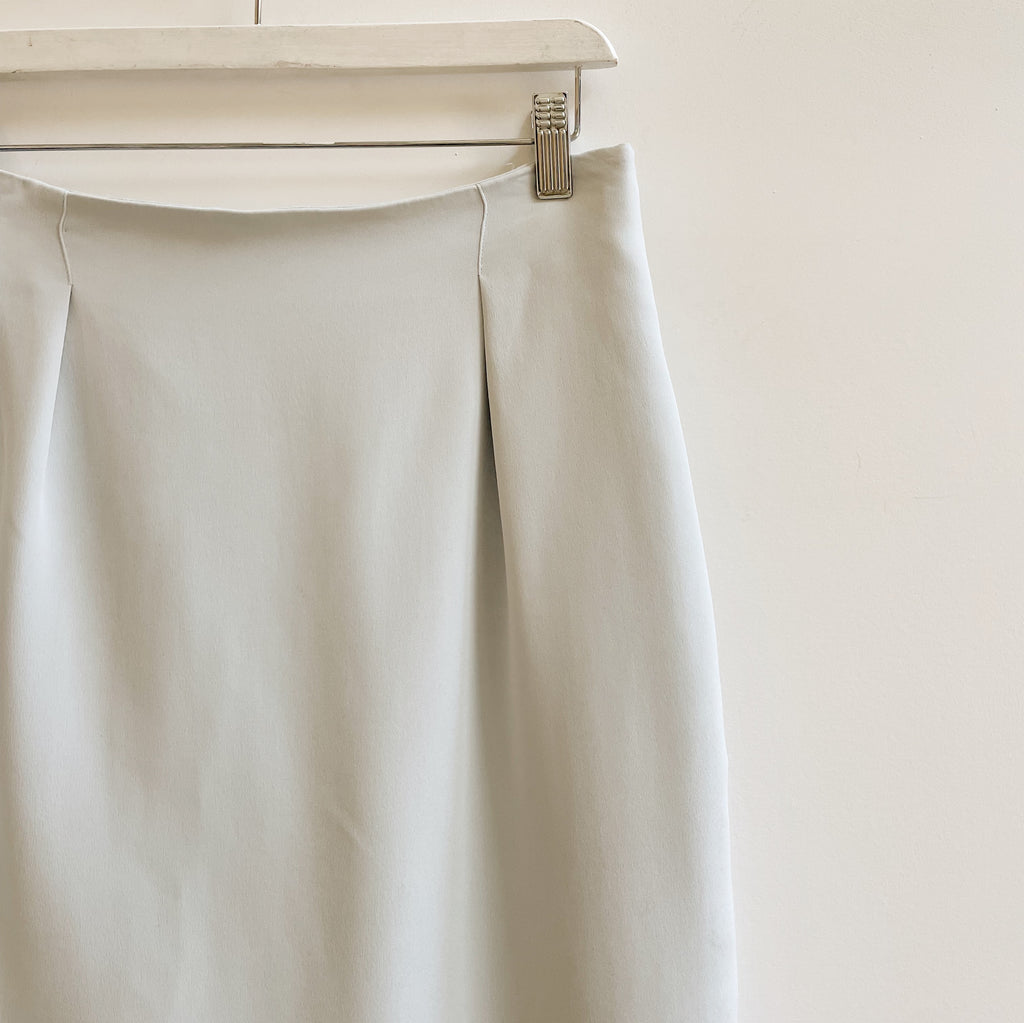 Powder Blue Brushed Silk Skirt