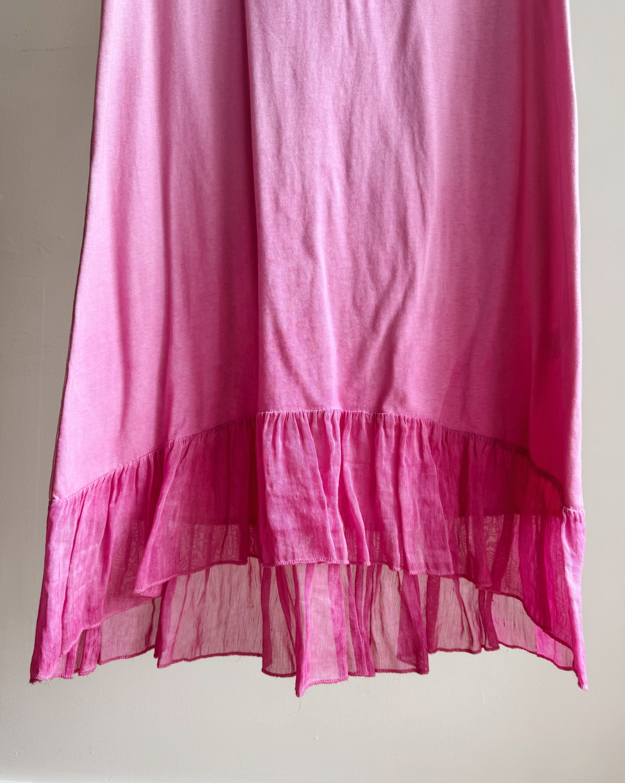 Carnation Ruffle Hem Cotton Dress