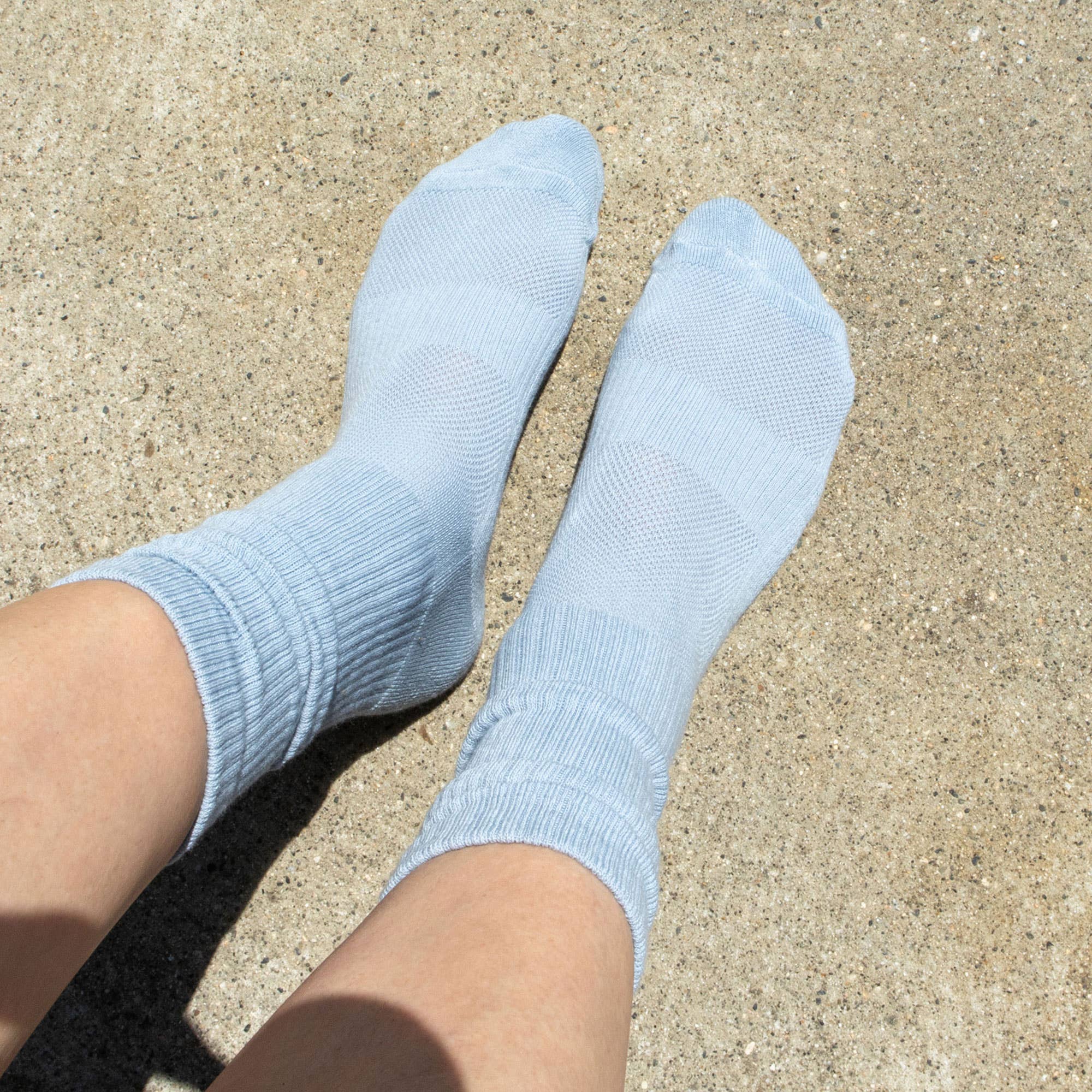 Bondoodle - Ribbed Sport Gym Crew Socks in Mist Blue - Hey Jude