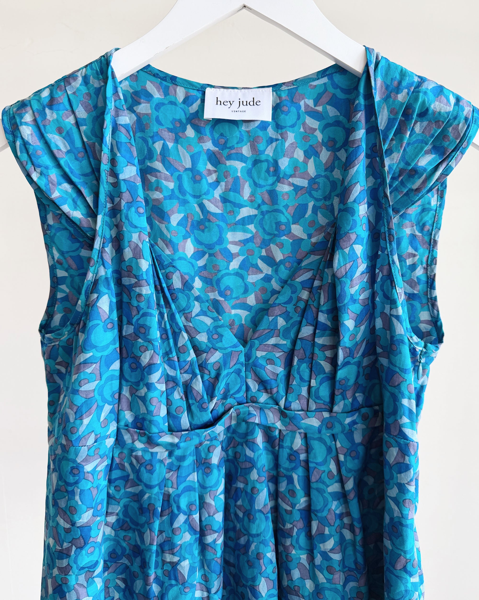 Indigo Floral Silk Structural Blouse