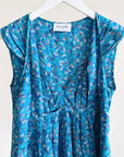 Indigo Floral Silk Structural Blouse