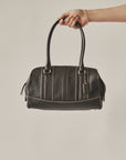 Coach Structured Leather Barrel Bag