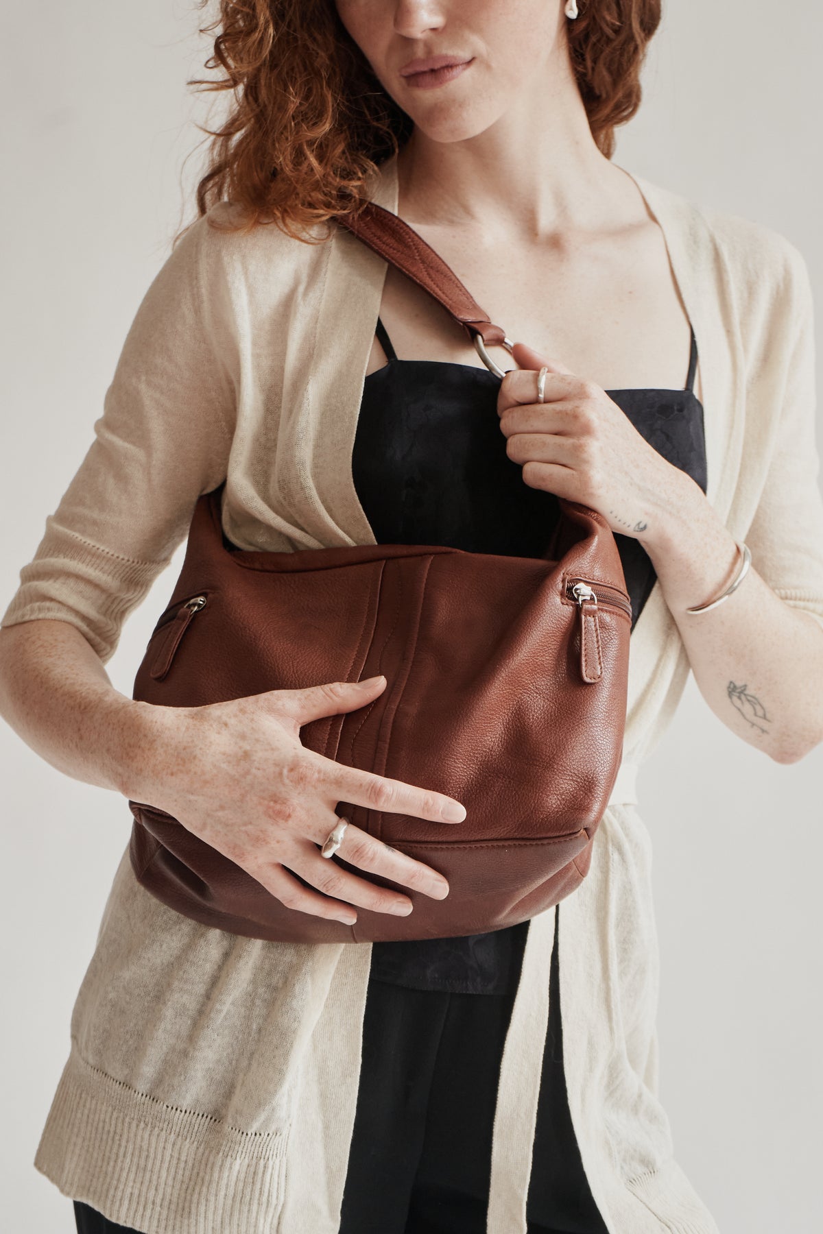 Auburn Leather Hobo Bag