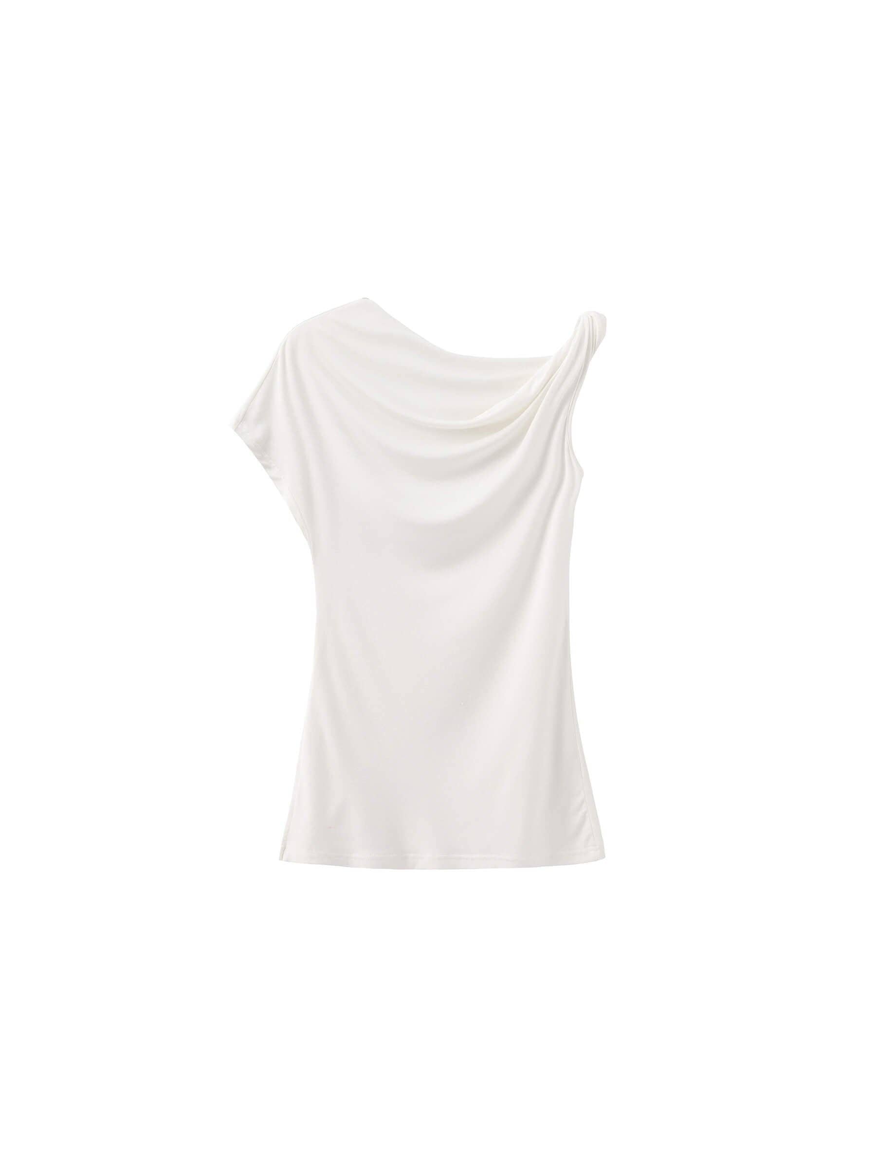 CUBIC - Slim-Fit One-Shoulder T-Shirt: White / UN - Hey Jude