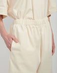 Ashley Rowe | Baggy Cotton Denim Jorts in Cream