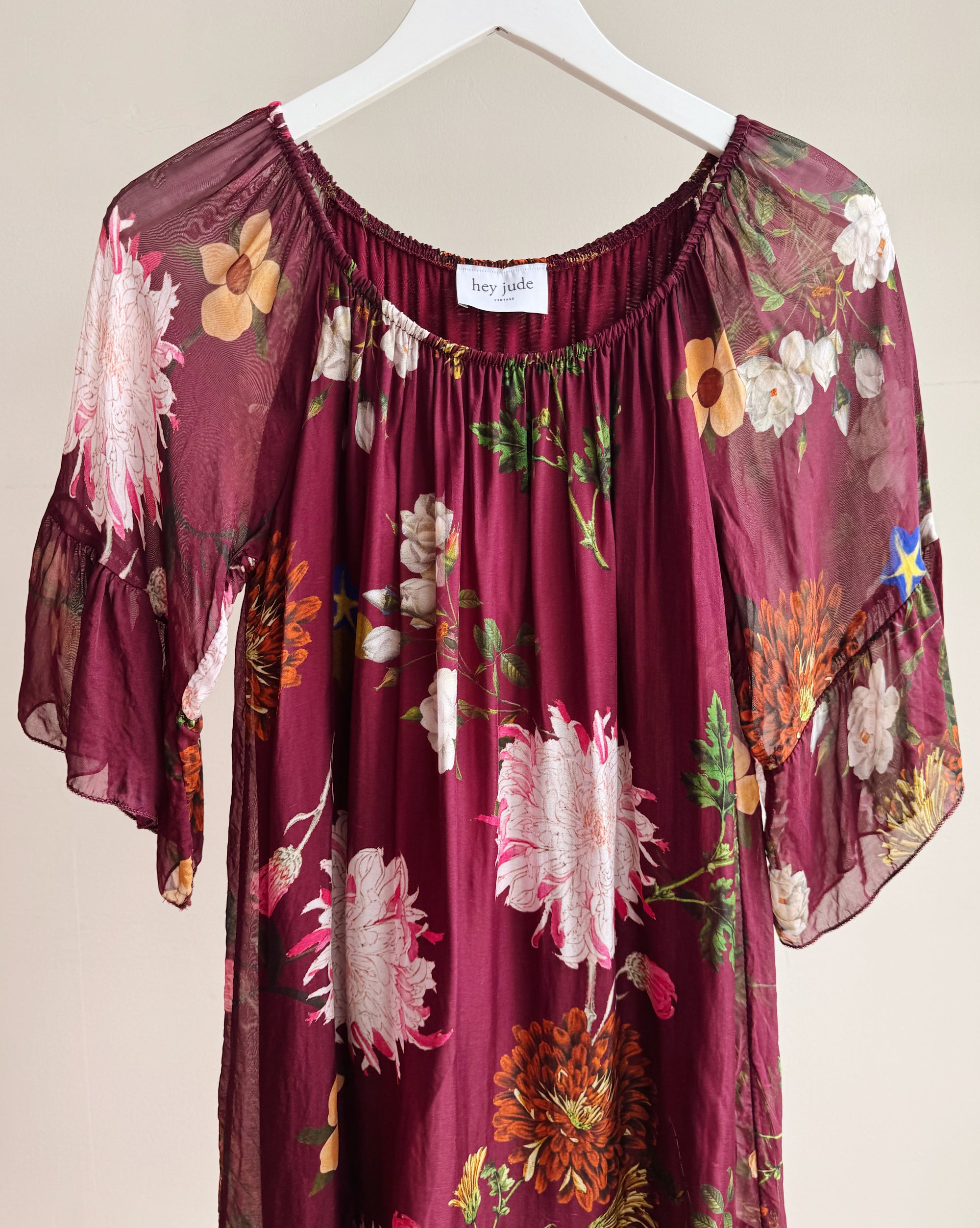 Plum Botanical Silk Blend Dress