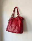 Cherry Pebbled Leather Satchel - Hey Jude