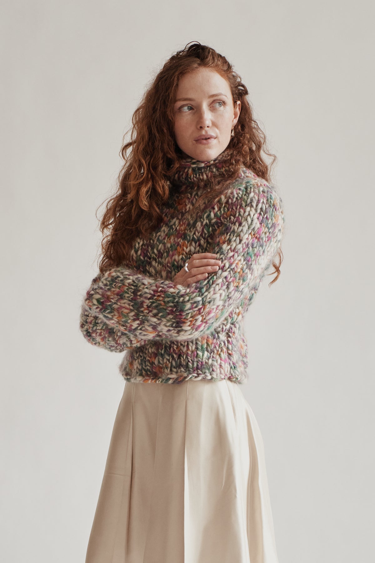 Kaleidoscope Flecked Chunky Wool Turtleneck - Hey Jude