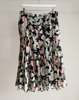 Midnight Floral Silk Midi Skirt