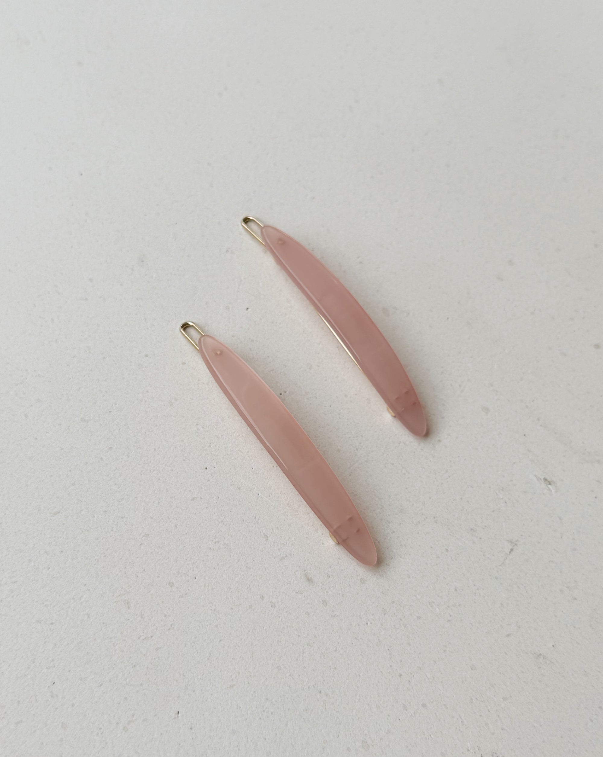 Parcelona | Small Oblong Hair Clips in Blush