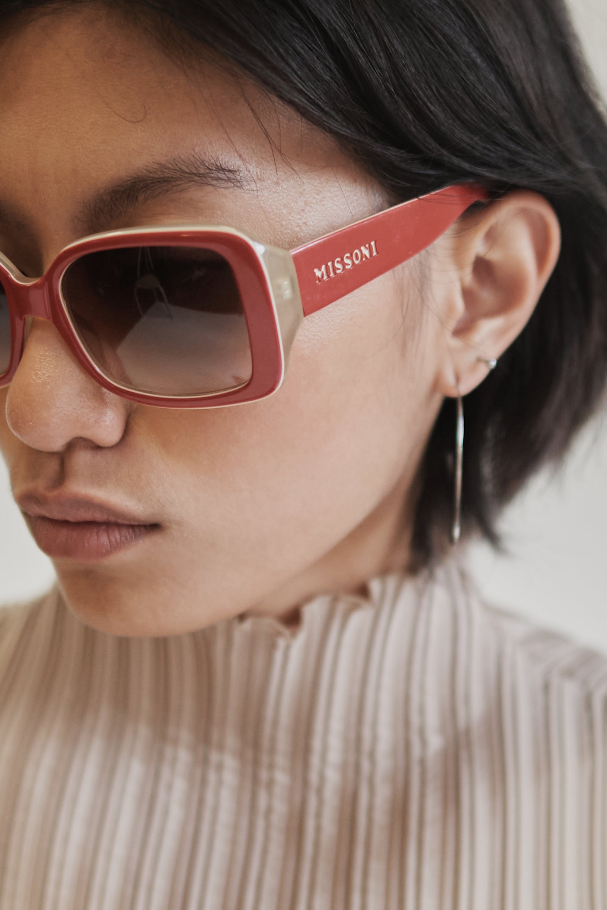 Missoni Red + Cream Oversized Sunglasses - Hey Jude