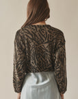 Mohair Animal Print Cropped Sweater
