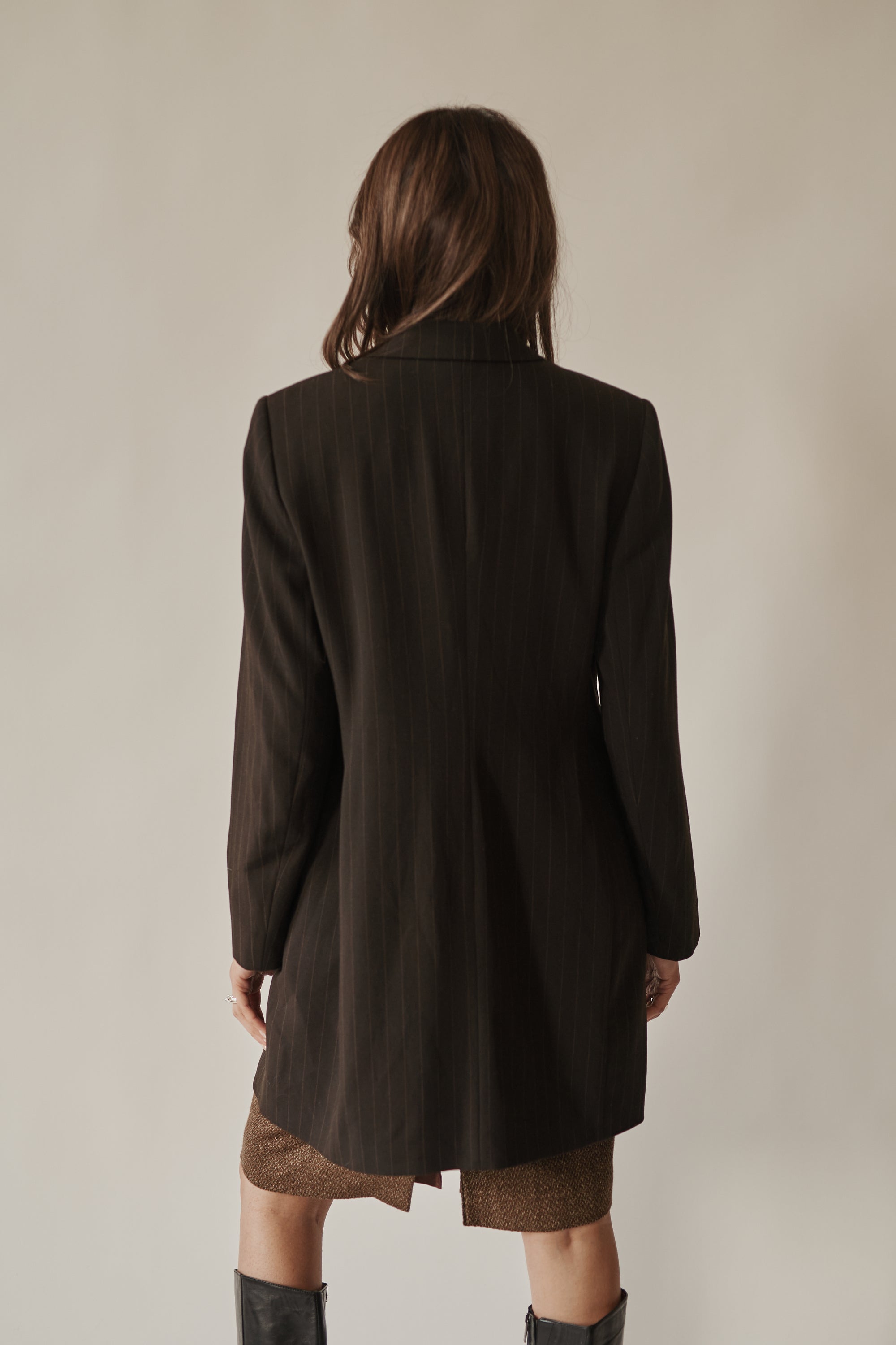 Umber Pinstripe Light Wool Jacket