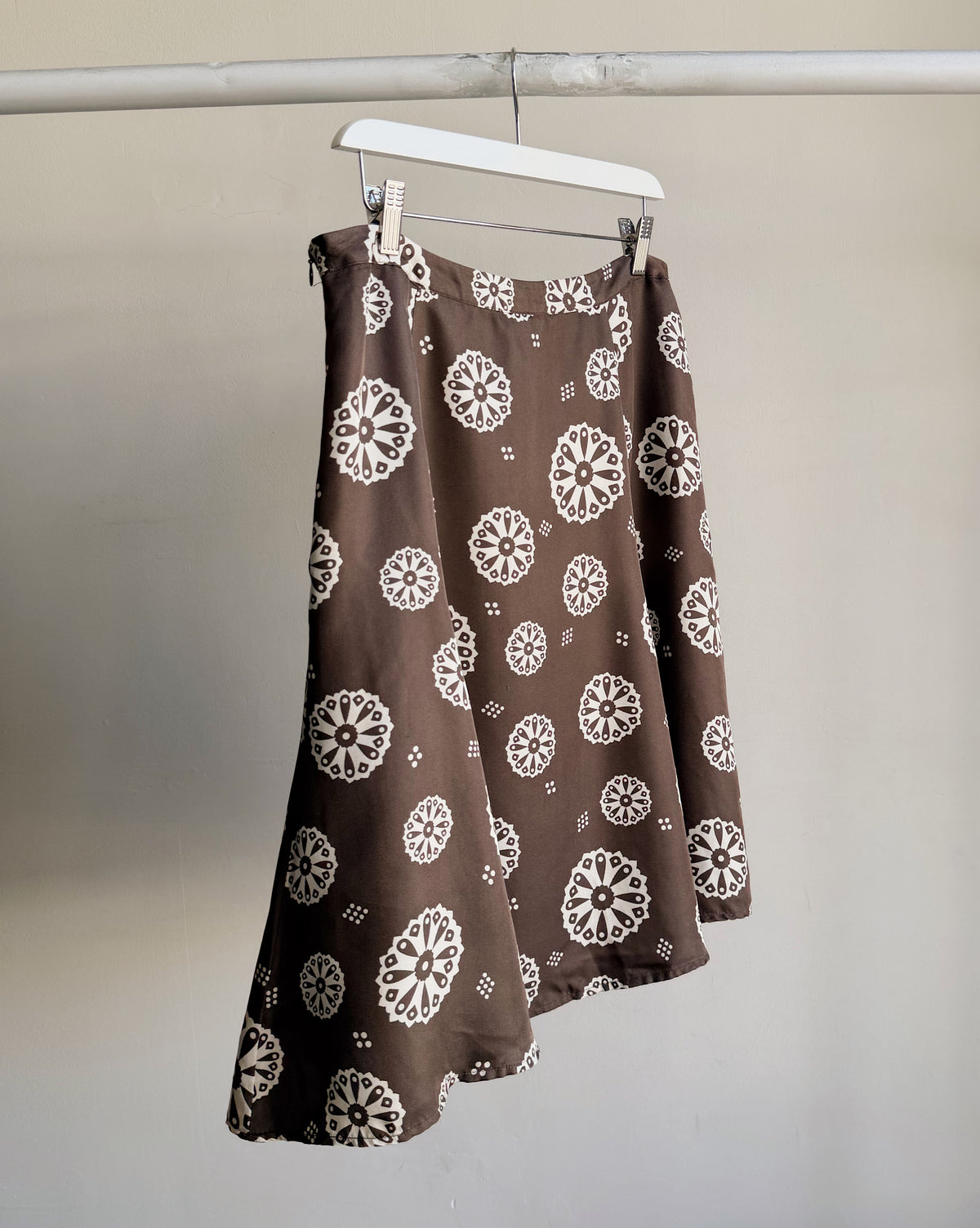 Chocolate Mod Silk Skirt