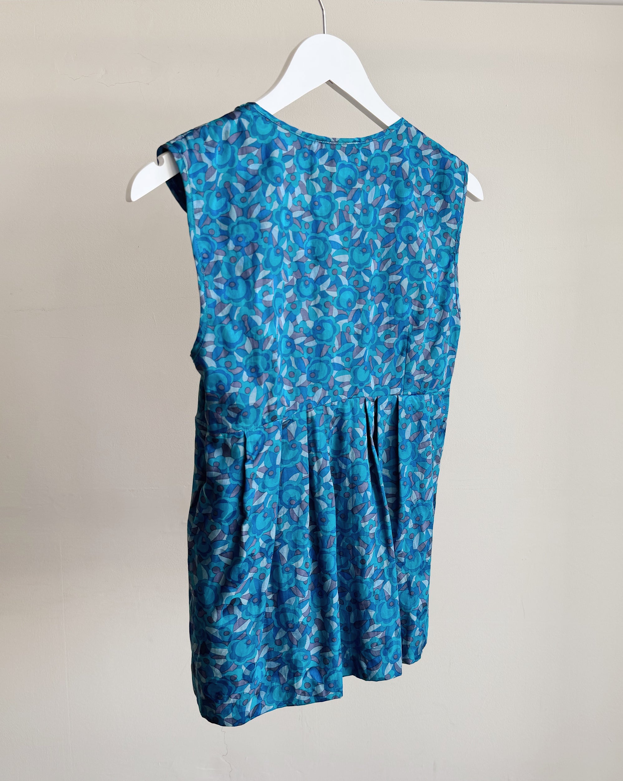 Indigo Floral Silk Structural Blouse
