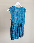 Indigo Floral Silk Structural Blouse