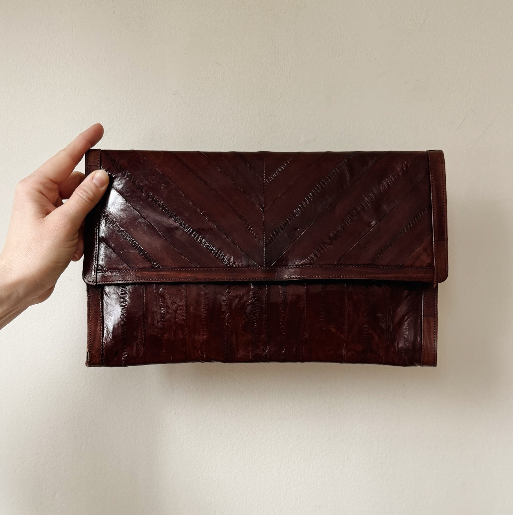 Bordeaux Eelskin Leather Clutch - Hey Jude