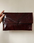 Bordeaux Eelskin Leather Clutch - Hey Jude