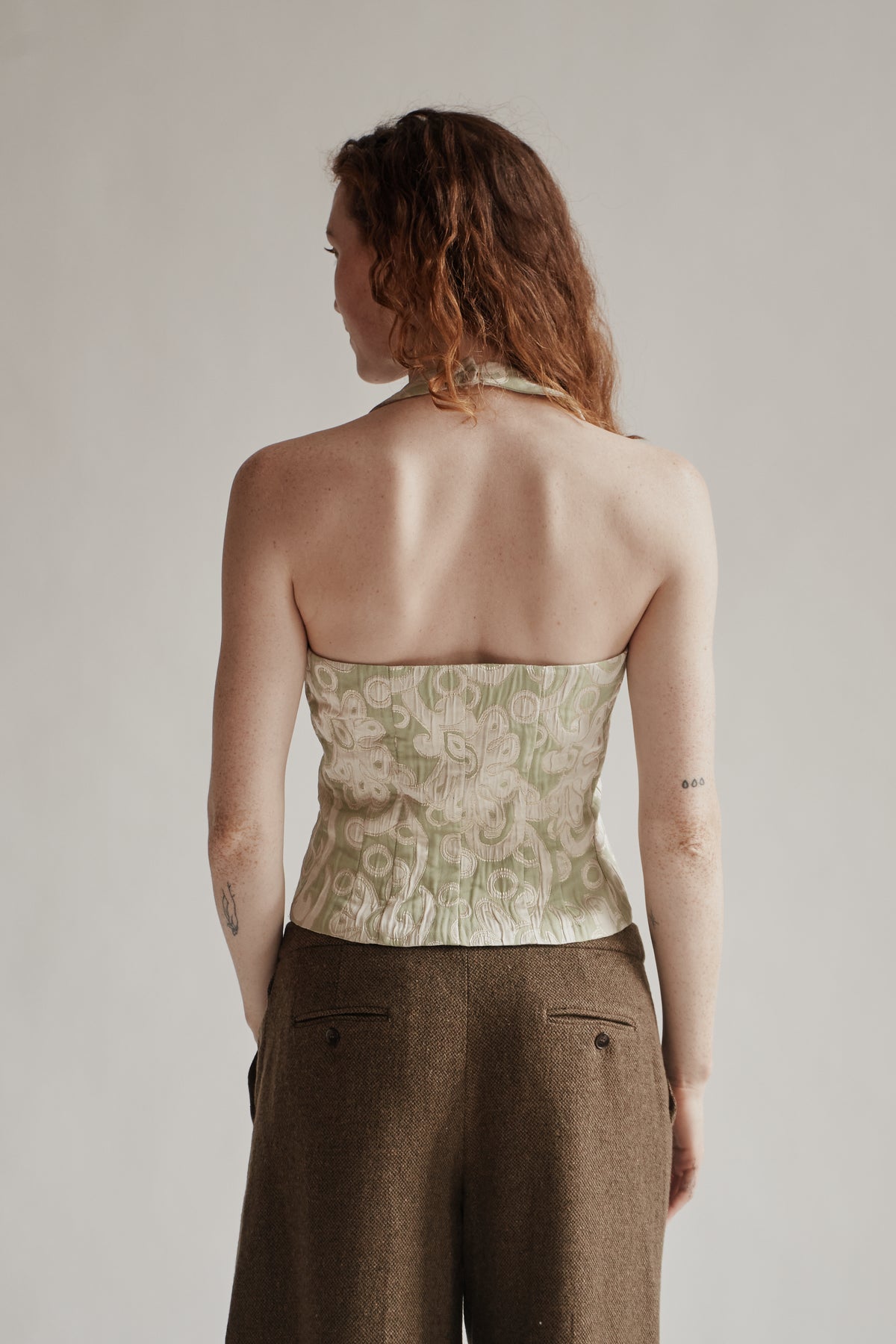 Seafoam Metallic Halter Top